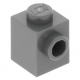 LEGO kocka 1x1 oldalán egy bütyökkel, sötétszürke (87087)